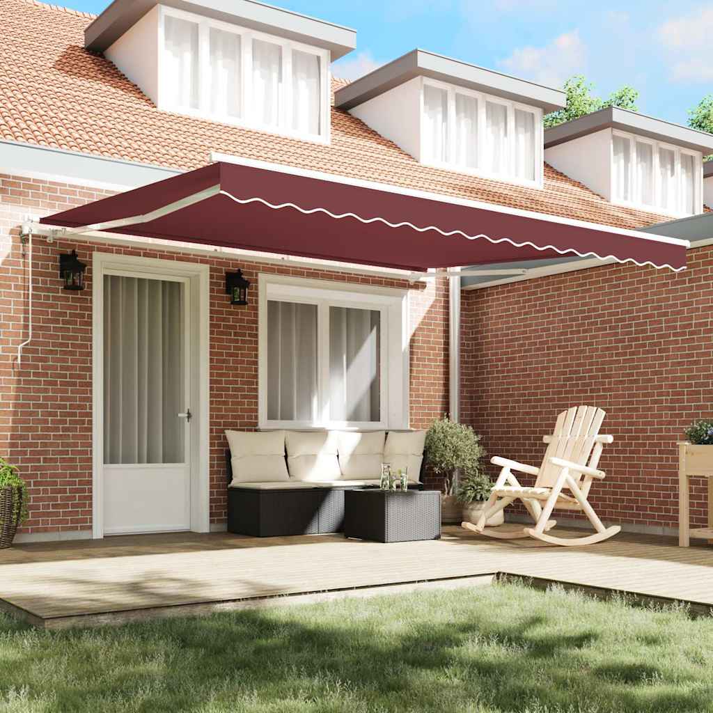 vidaXL Automatic Retractable Awning Burgundy 400x300 cm