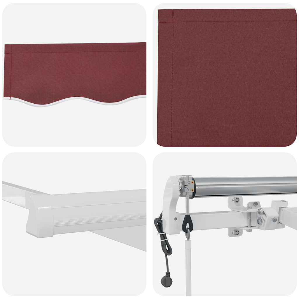 vidaXL Automatic Retractable Awning Burgundy 400x300 cm