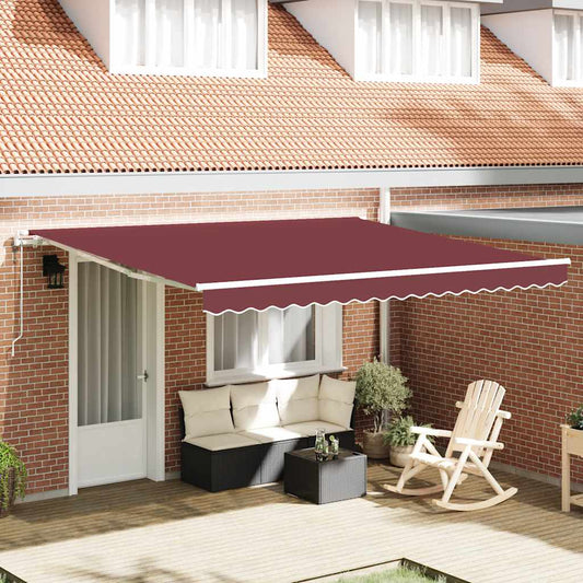vidaXL Automatic Retractable Awning Burgundy 400x300 cm