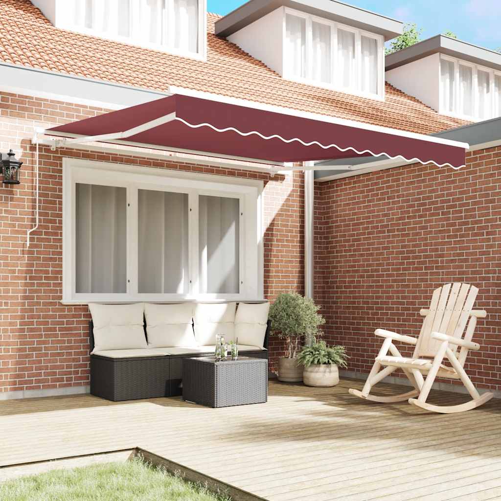 Manual Awning 3 x 2.5 m Burgundy 100% Polyester