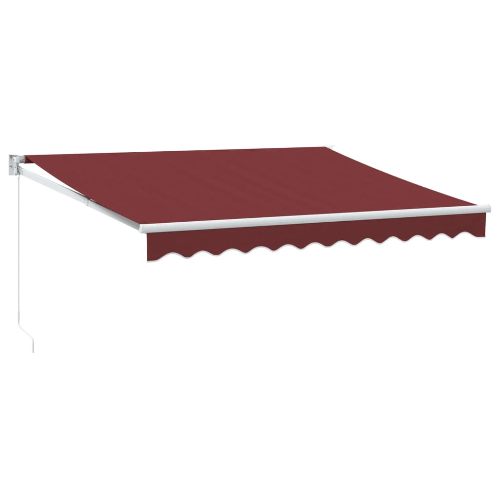 vidaXL Manual Retractable Awning Burgundy 300x250 cm