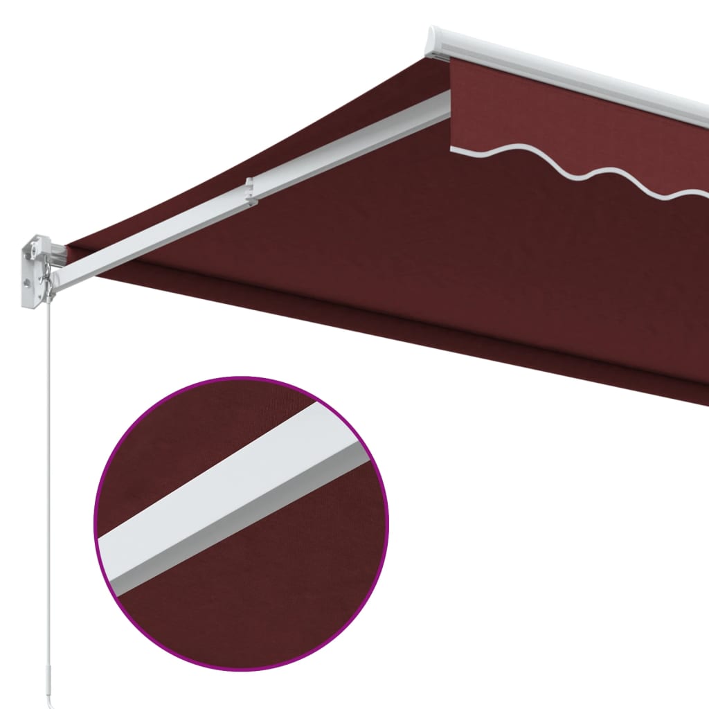 vidaXL Manual Retractable Awning Burgundy 300x250 cm