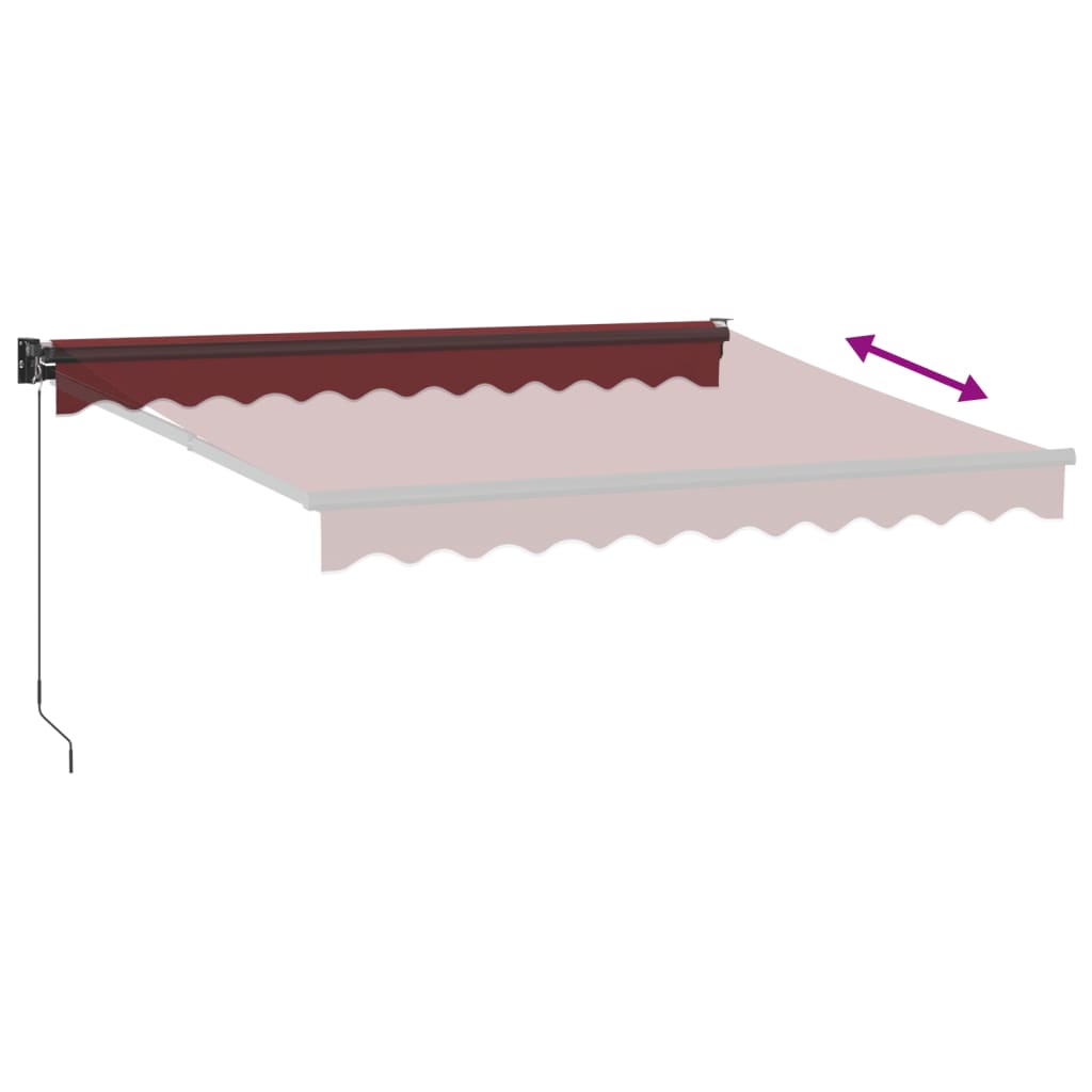 vidaXL Manual Retractable Awning Burgundy 300x250 cm