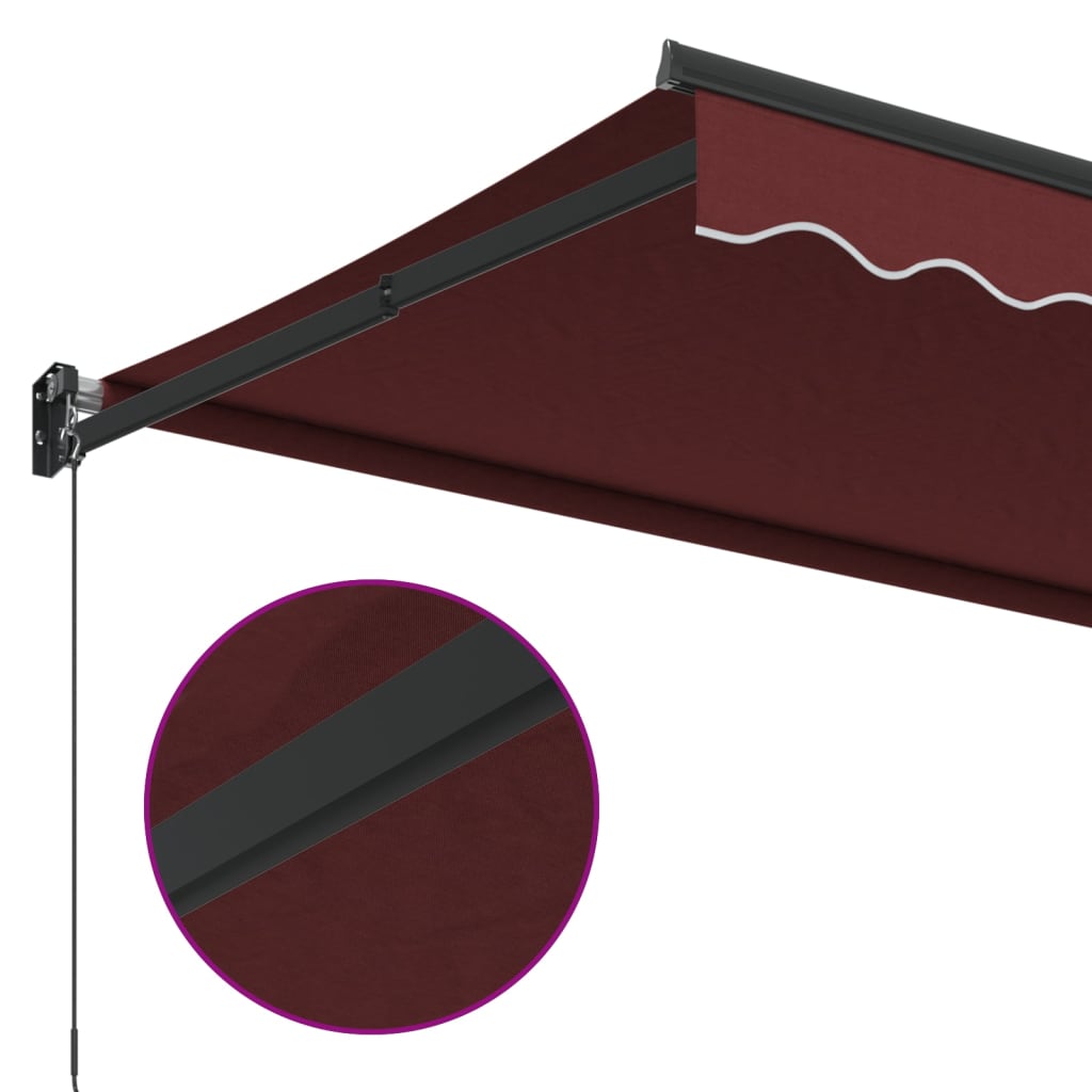 vidaXL Manual Retractable Awning Burgundy 300x250 cm