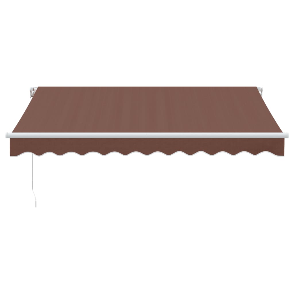 vidaXL Manual Retractable Awning with LED Brown 300x250 cm