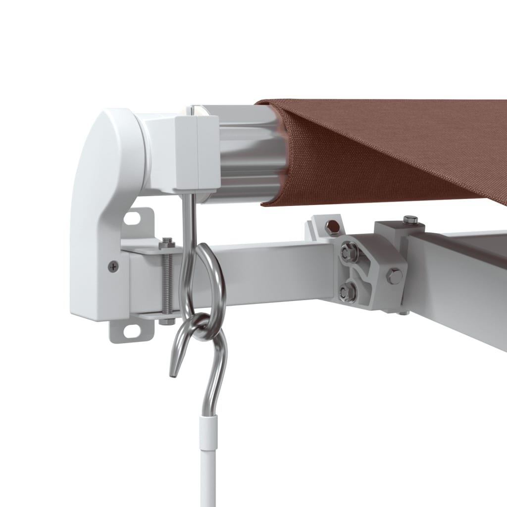 vidaXL Manual Retractable Awning with LED Brown 300x250 cm