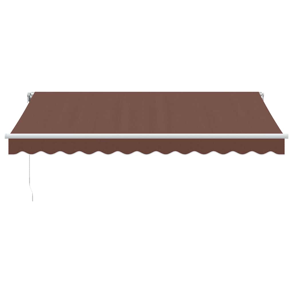 Manual Retractable Awning with LED Brown 350x250 cm