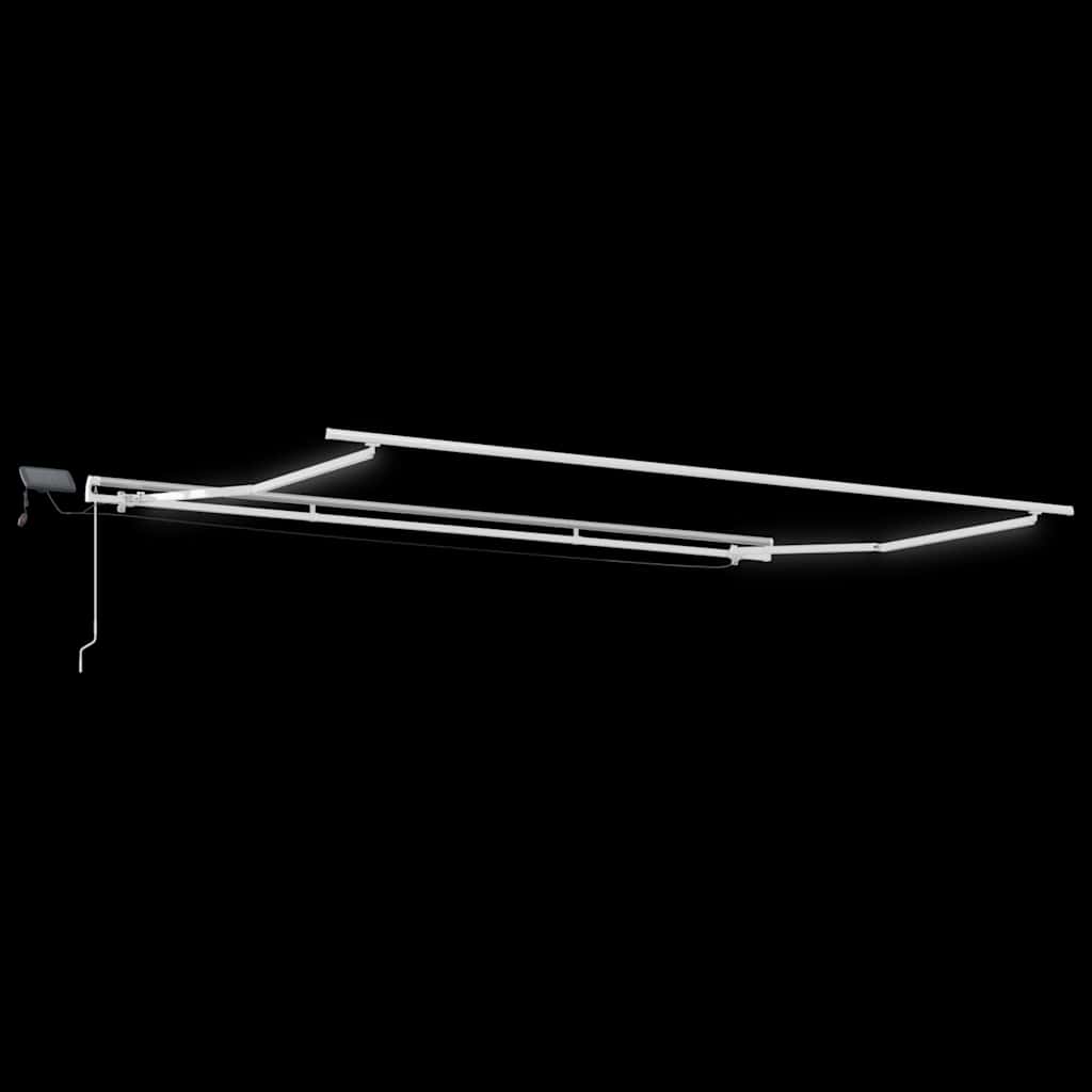 Manual Retractable Awning with LED Brown 400x300 cm