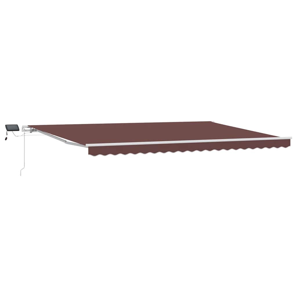 Manual Retractable Awning with LED Brown 500x300 cm