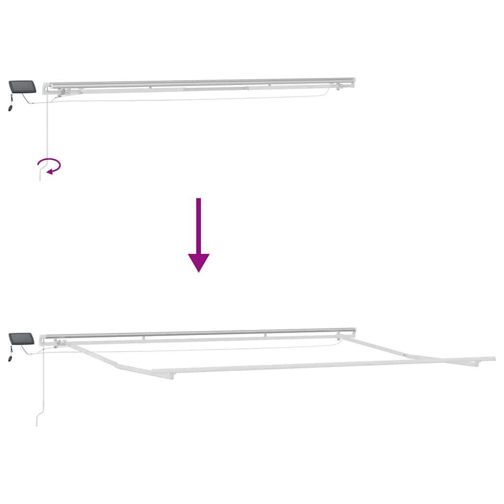 Manual Retractable Awning with LED Brown 500x300 cm