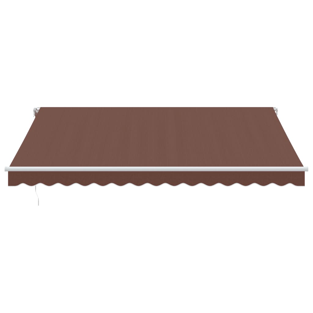 Manual Retractable Awning with LED Brown 400x350 cm