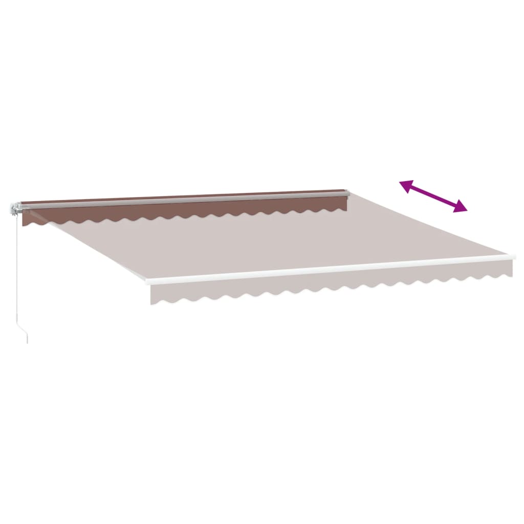Manual Retractable Awning with LED Brown 450x350 cm