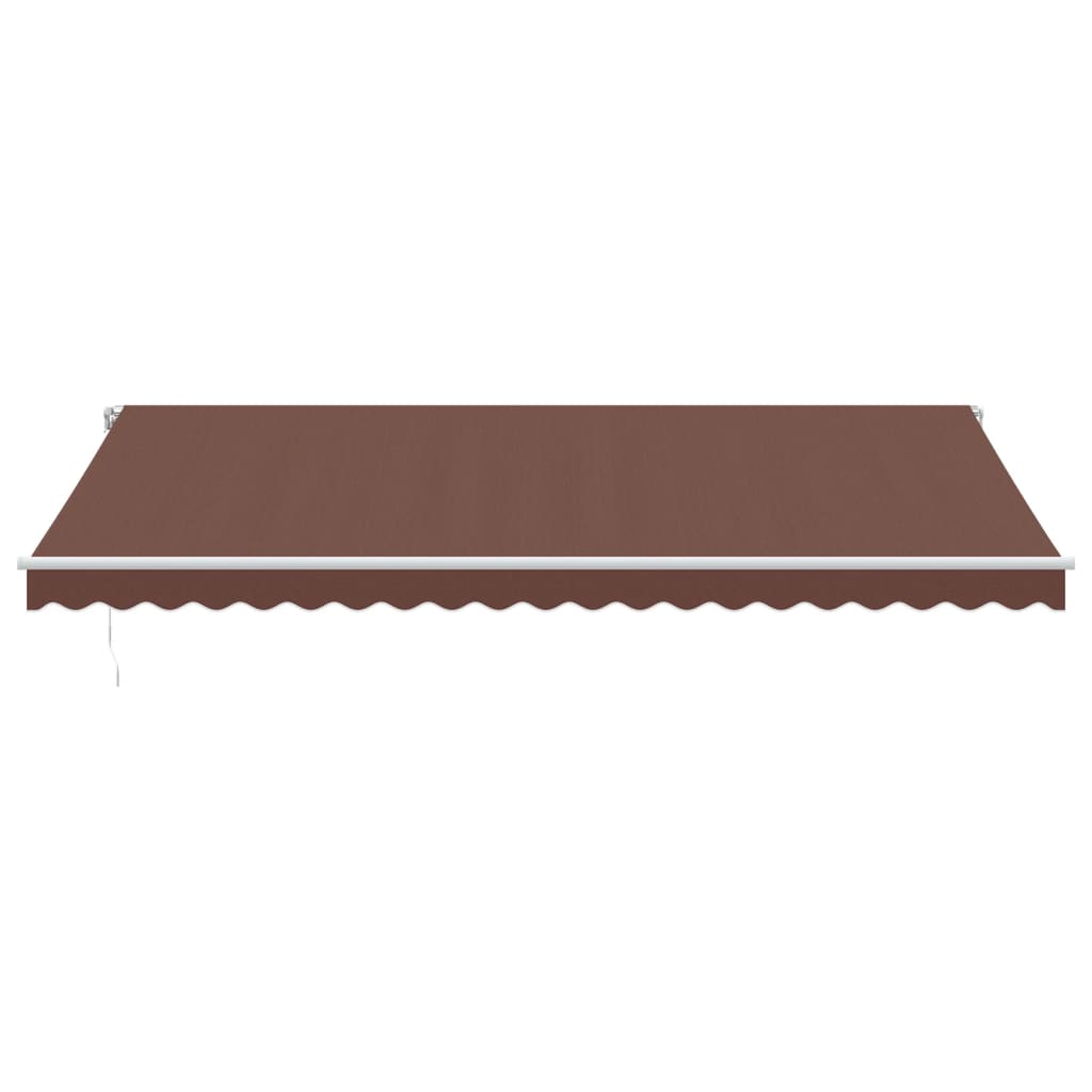 Manual Retractable Awning with LED Brown 500x350 cm