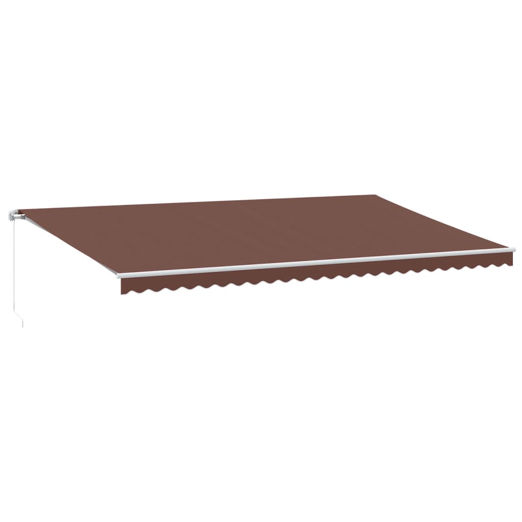 Manual Retractable Awning with LED Brown 600x350 cm