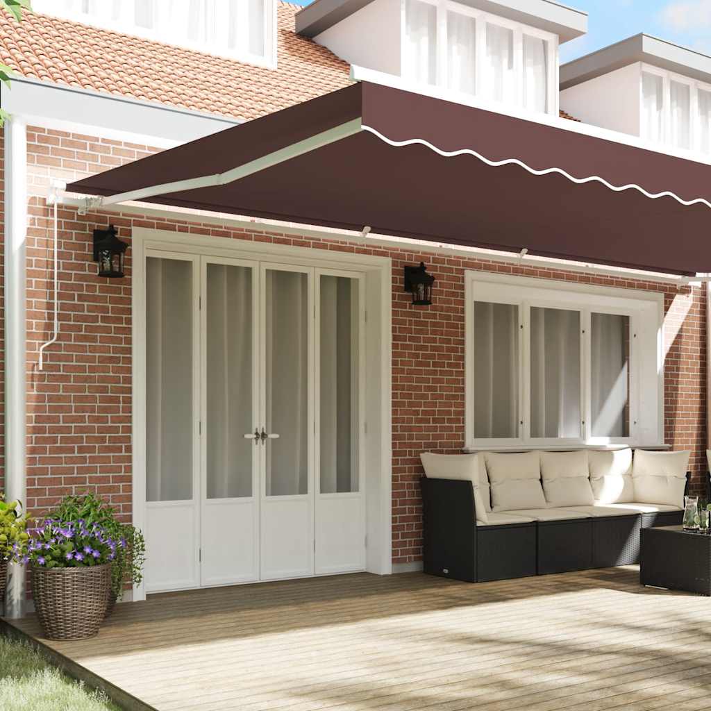 Manual Retractable Awning Brown 600x300 cm