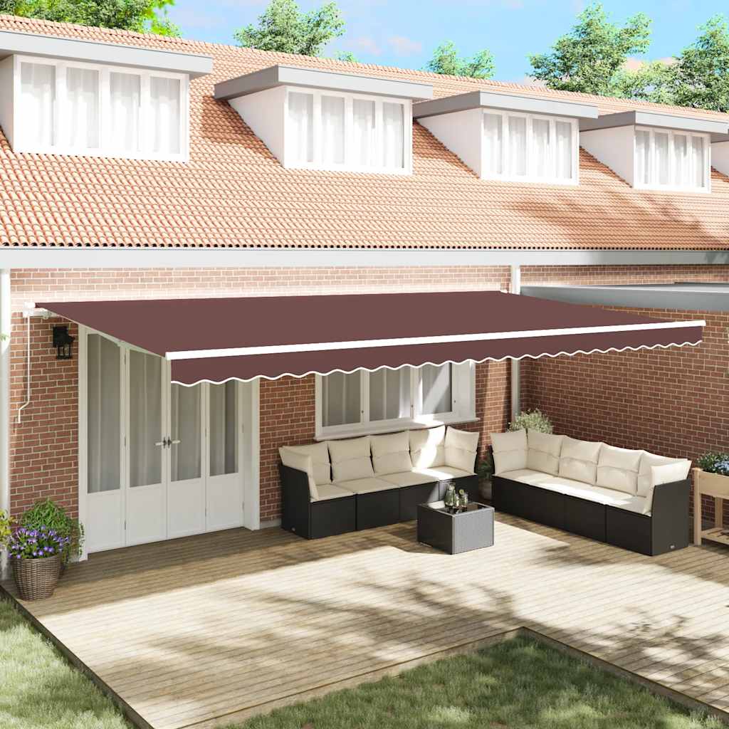 Manual Retractable Awning Brown 600x300 cm