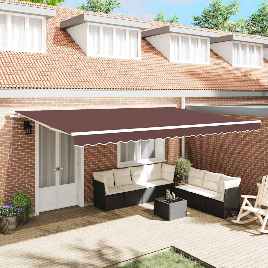 Manual Retractable Awning Brown 500x300 cm