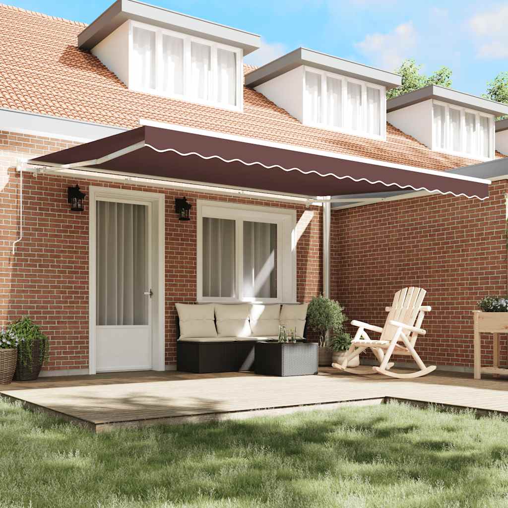 Manual Retractable Awning Brown 450x300 cm