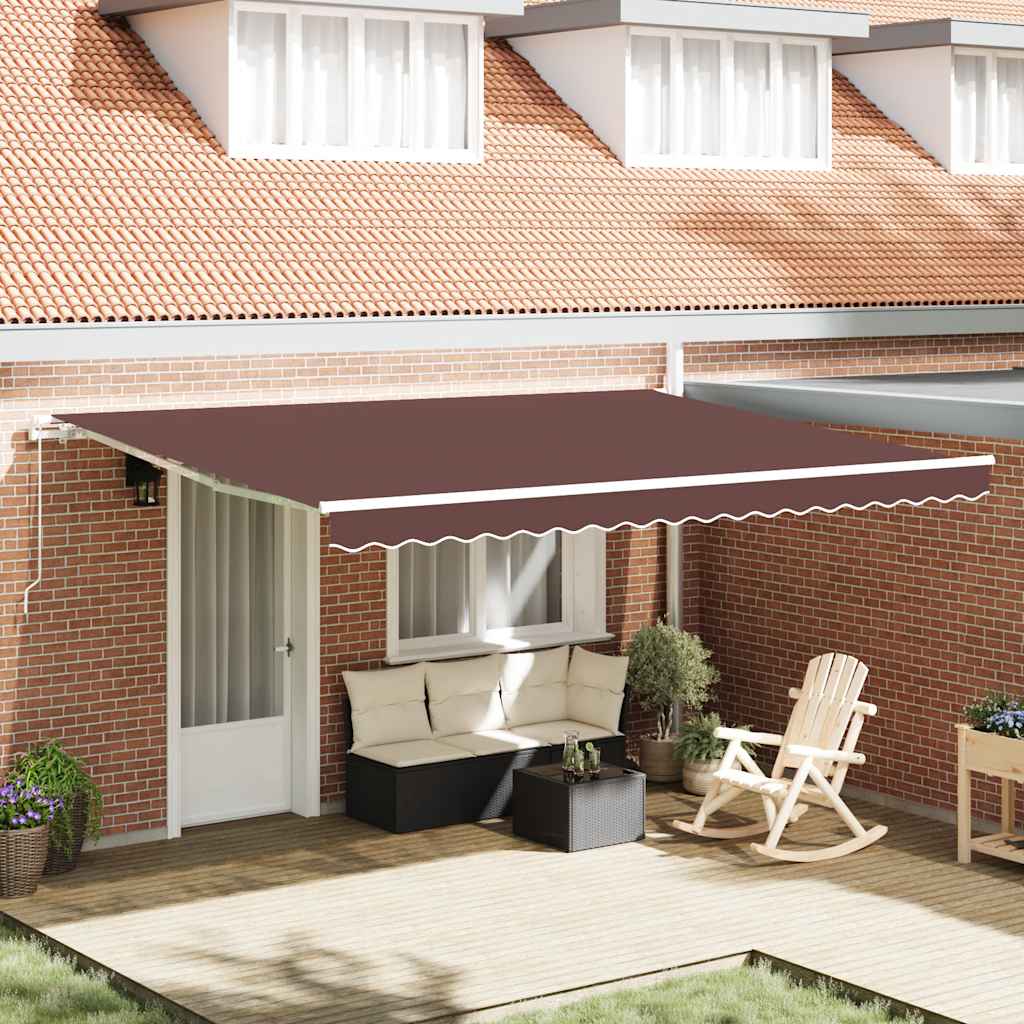 Manual Retractable Awning Brown 450x300 cm