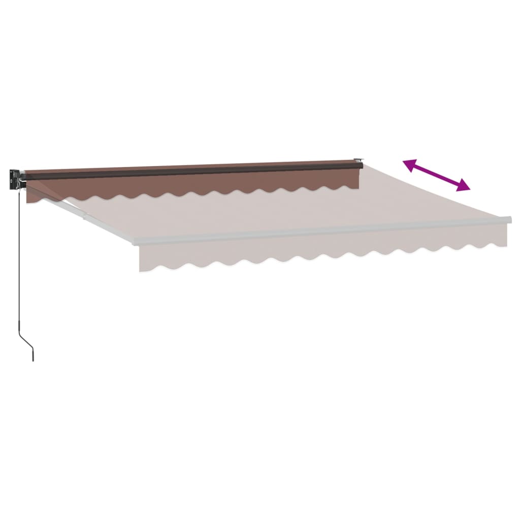 vidaXL Manual Retractable Awning Brown 350x250 cm