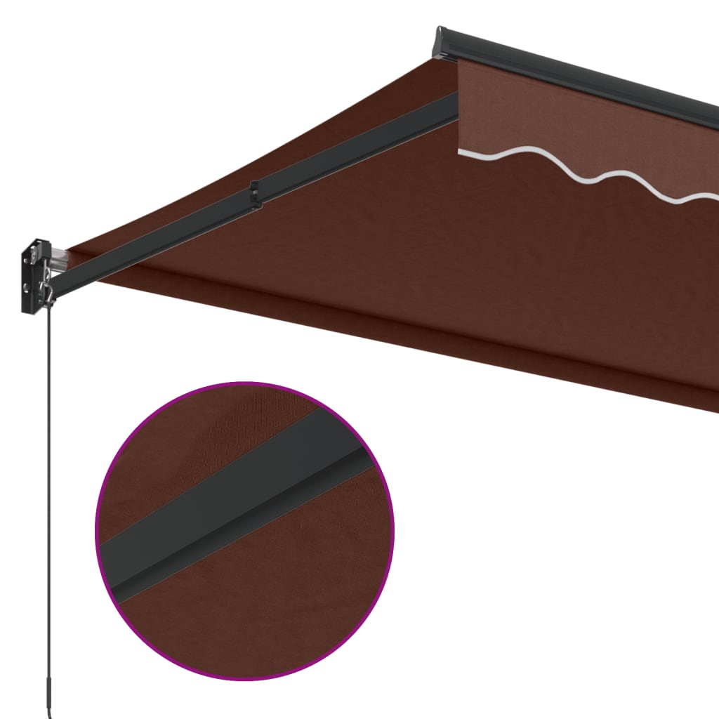 vidaXL Manual Retractable Awning Brown 350x250 cm