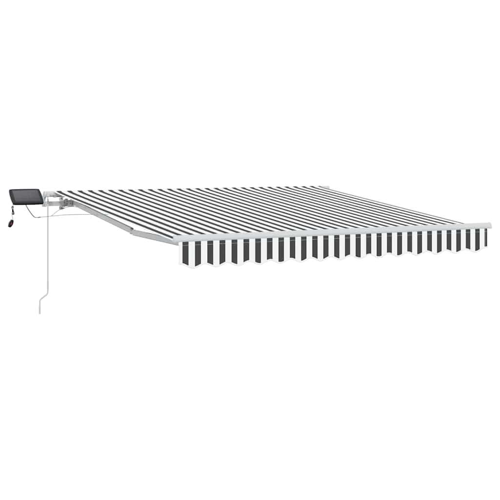 Manual Retractable Awning with LED Anthracite&White 300x250 cm