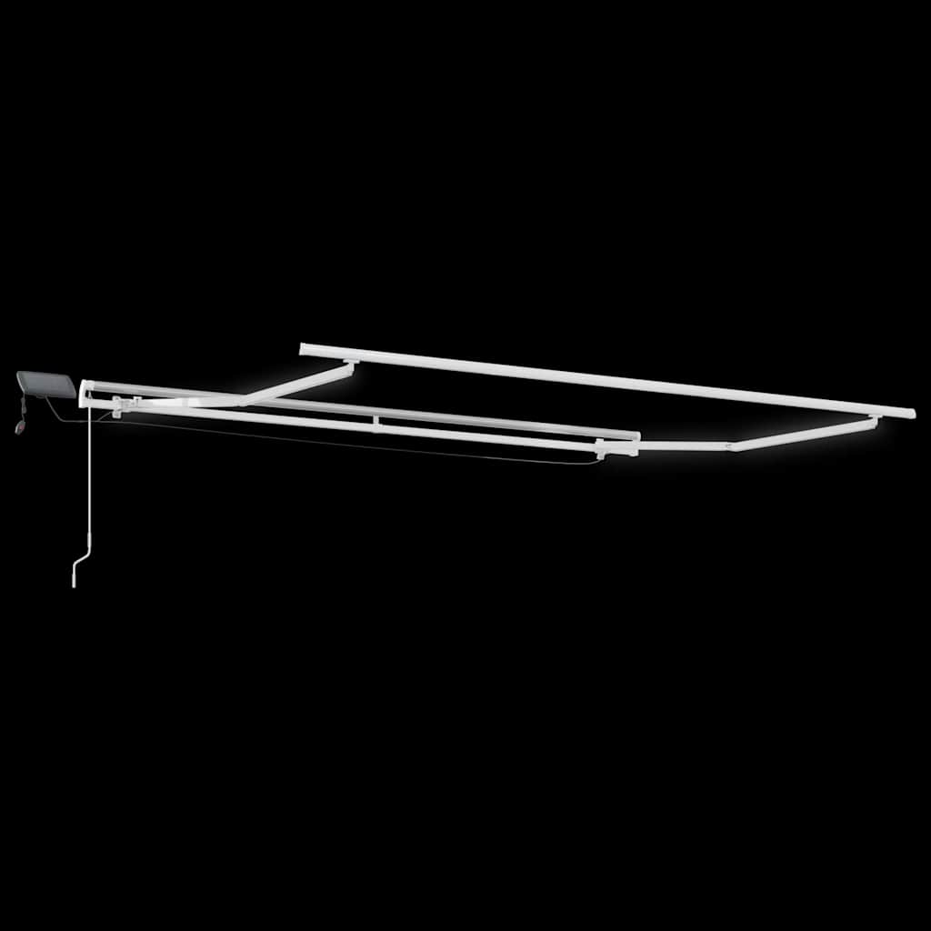 Manual Retractable Awning with LED Anthracite&White 300x250 cm