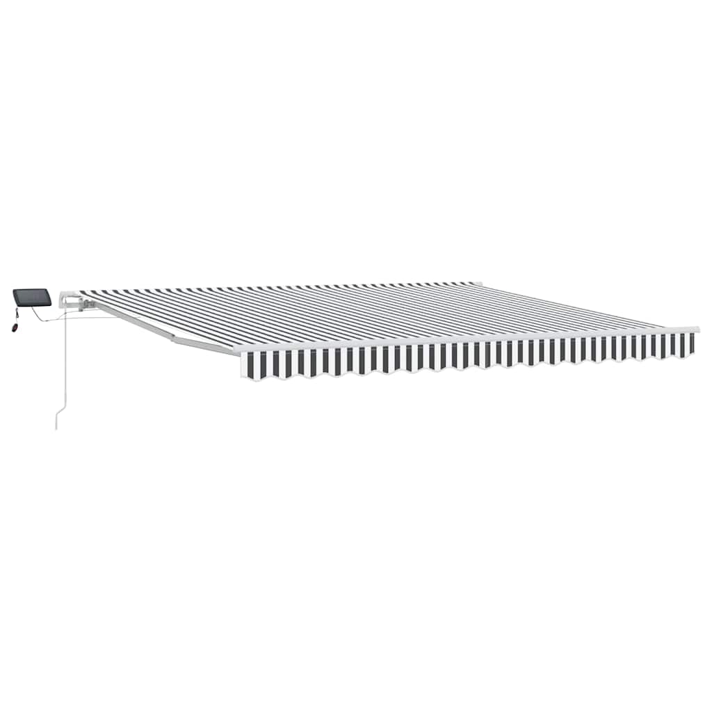 Manual Retractable Awning with LED Anthracite&White 400x300 cm