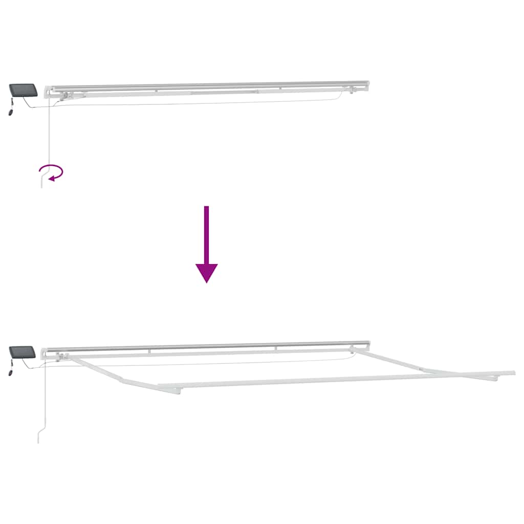 Manual Retractable Awning with LED Anthracite&White 400x300 cm