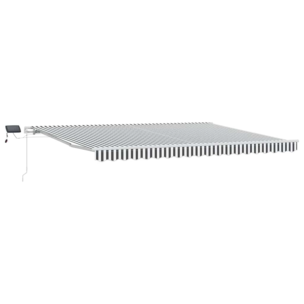 Manual Retractable Awning with LED Anthracite&White 450x300 cm