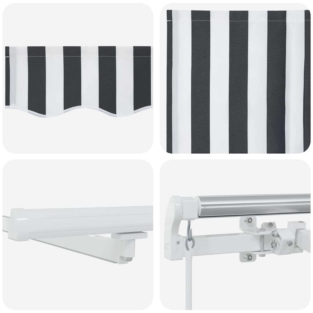 Manual Retractable Awning with LED Anthracite&White 450x300 cm
