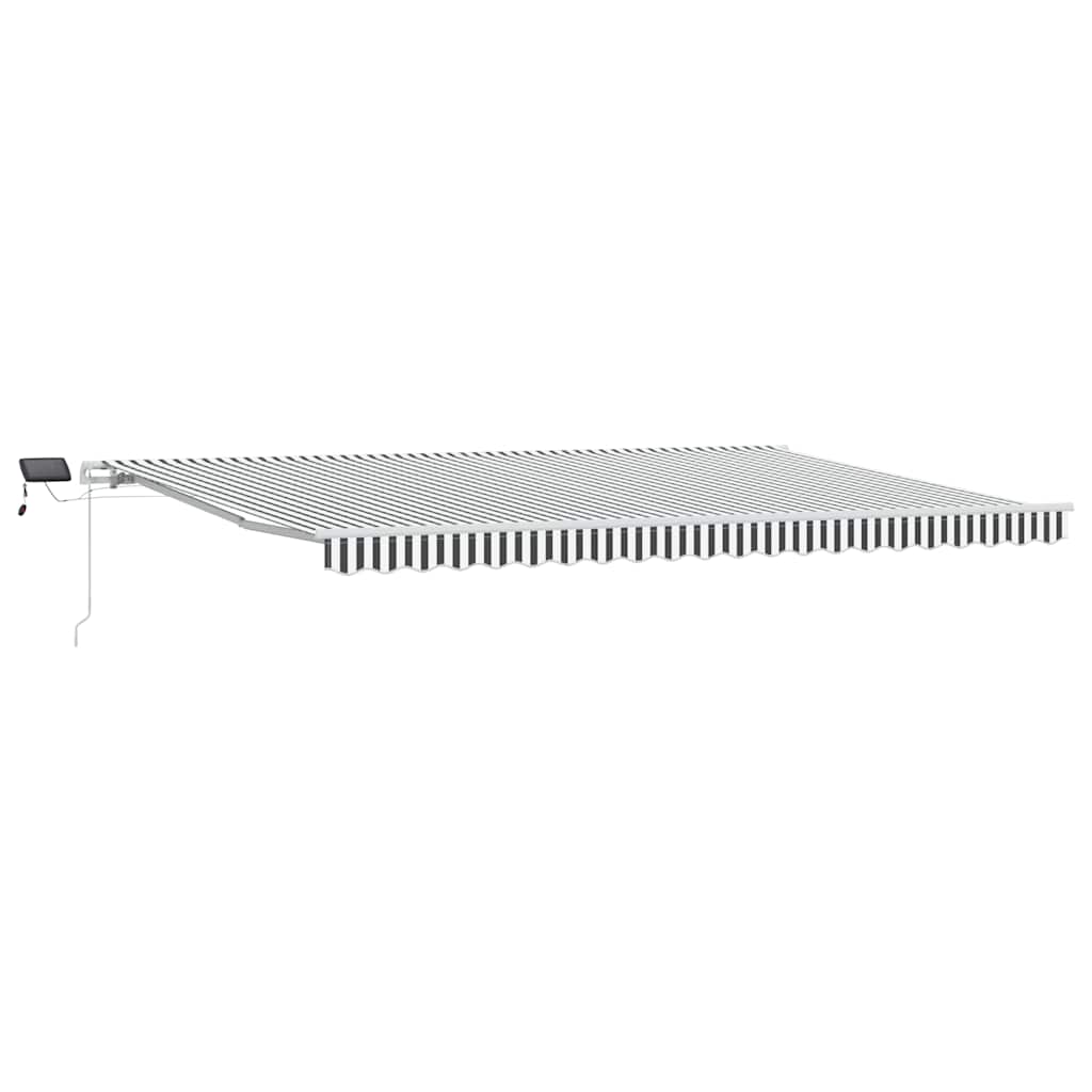 Manual Retractable Awning with LED Anthracite&White 500x300 cm