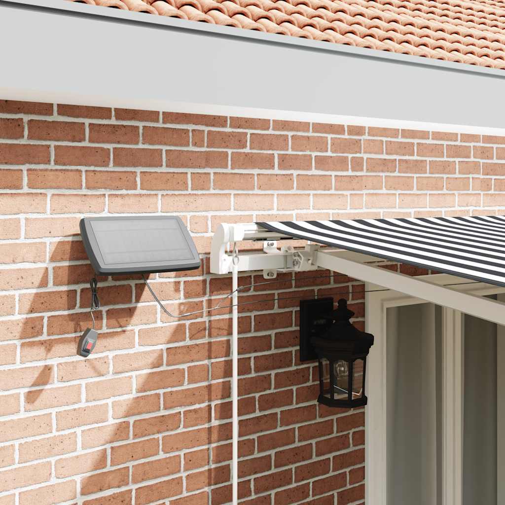 Manual Retractable Awning with LED Anthracite&White 500x300 cm