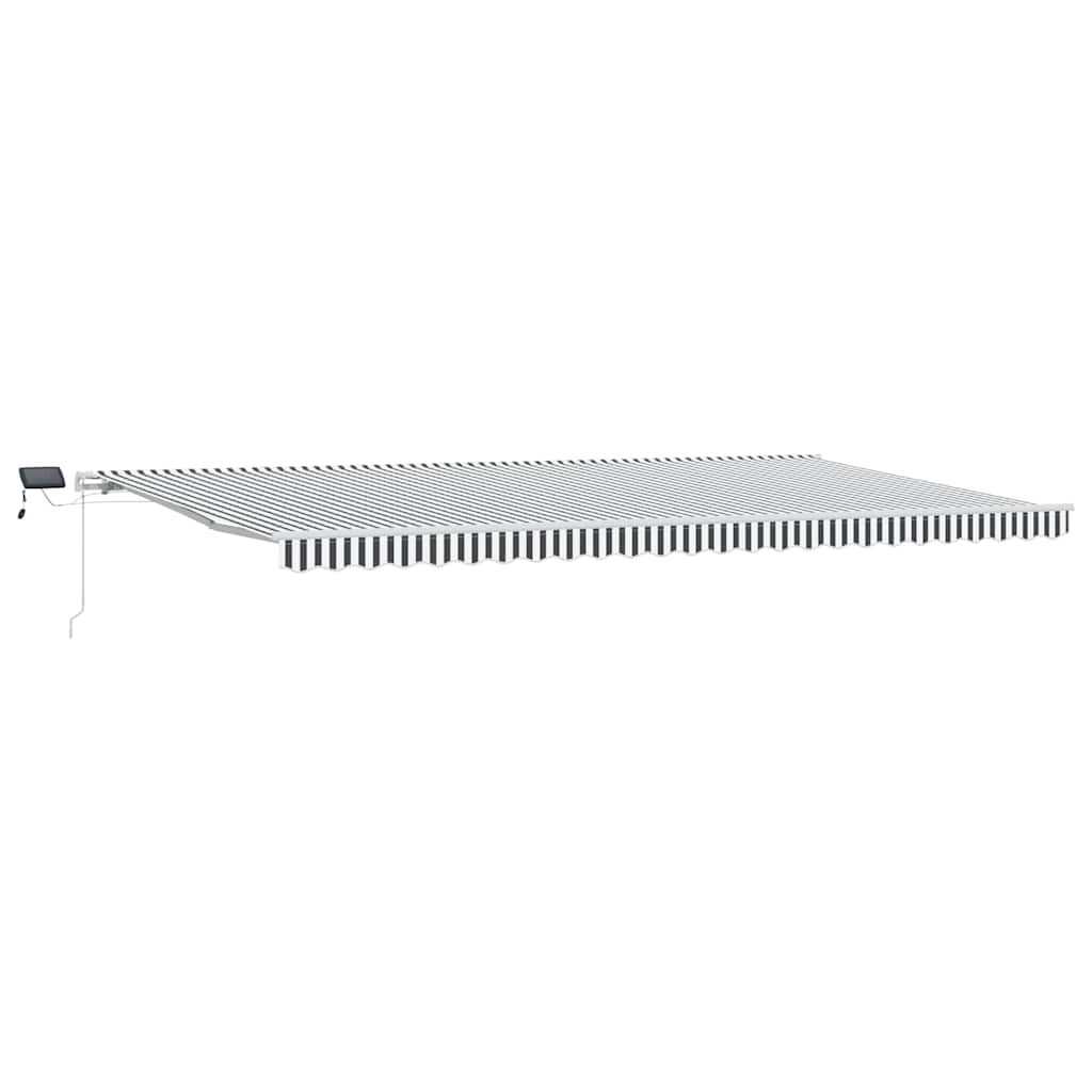 Manual Retractable Awning with LED Anthracite&White 600x300 cm