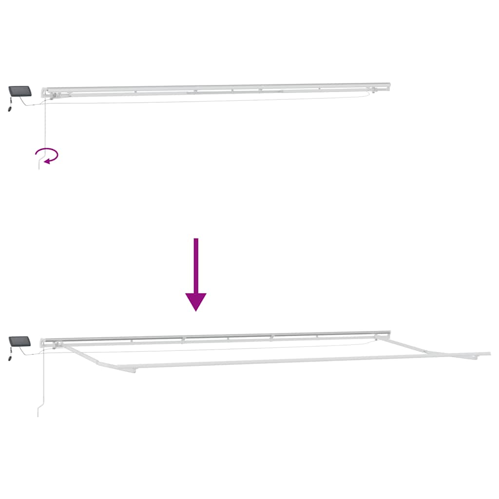 Manual Retractable Awning with LED Anthracite&White 600x300 cm