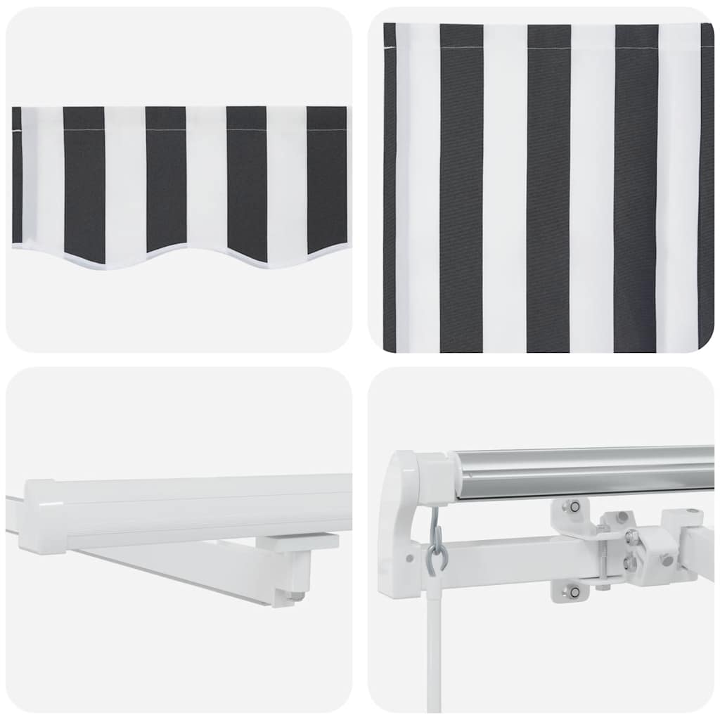 Manual Retractable Awning with LED Anthracite&White 600x300 cm