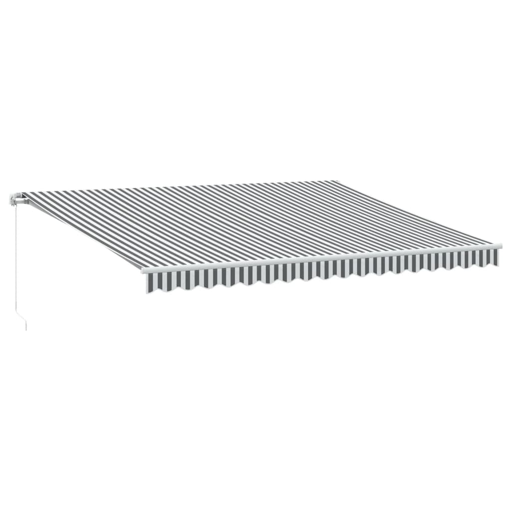 Manual Retractable Awning Anthracite&White 450x350 cm