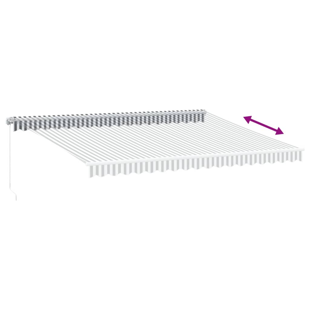 Manual Retractable Awning Anthracite&White 450x350 cm