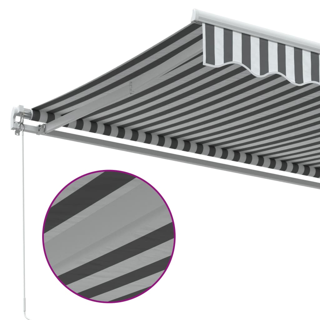 Manual Retractable Awning Anthracite&White 450x350 cm