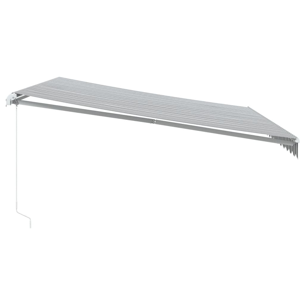 Manual Retractable Awning with LED Anthracite&White 450x350 cm