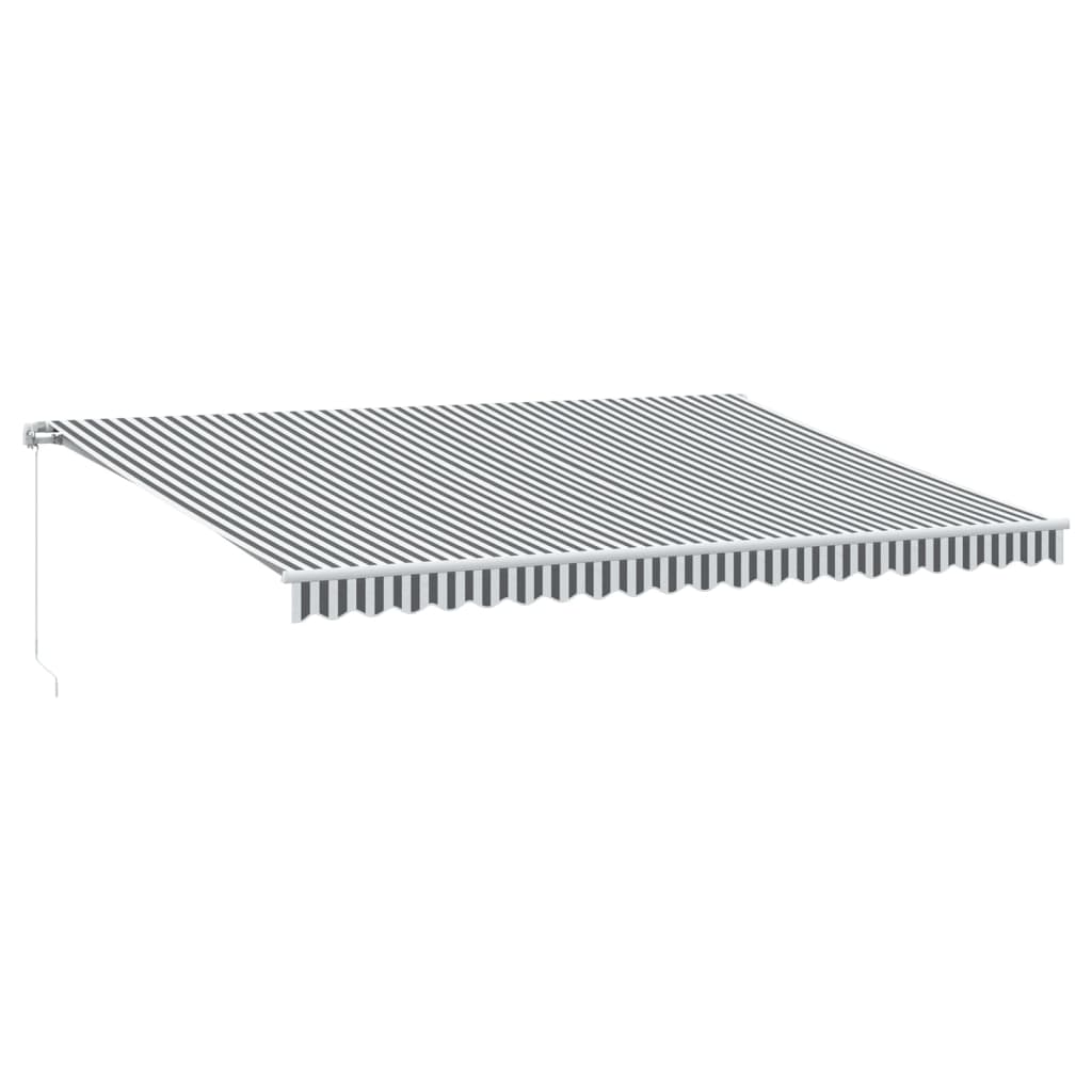 Manual Retractable Awning Anthracite&White 500x350 cm