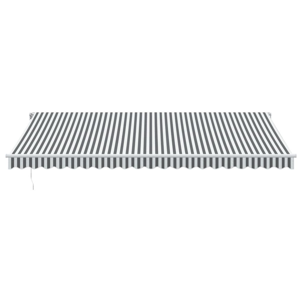 Manual Retractable Awning Anthracite&White 500x350 cm