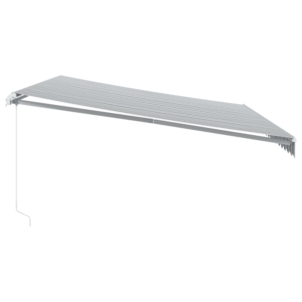 Manual Retractable Awning Anthracite&White 500x350 cm