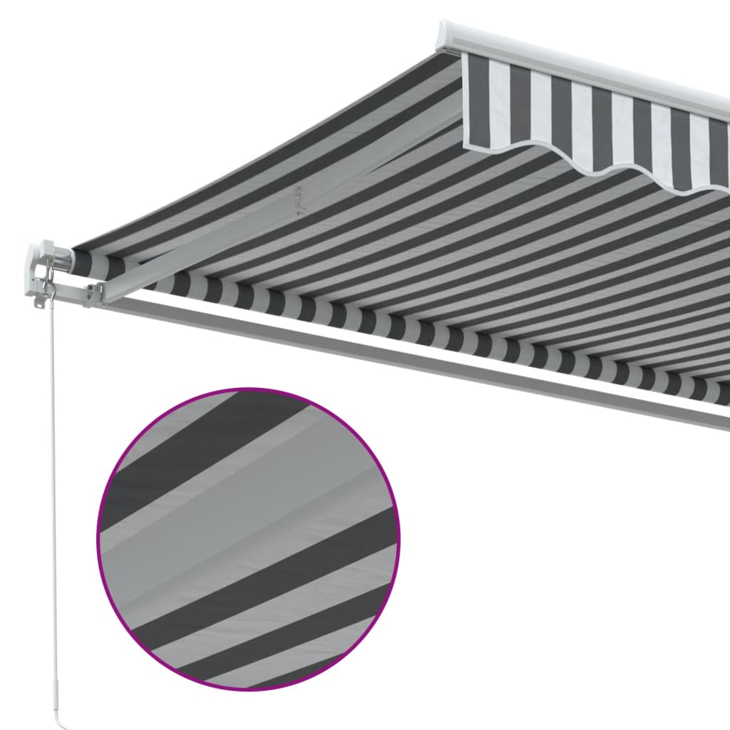 Manual Retractable Awning Anthracite&White 500x350 cm