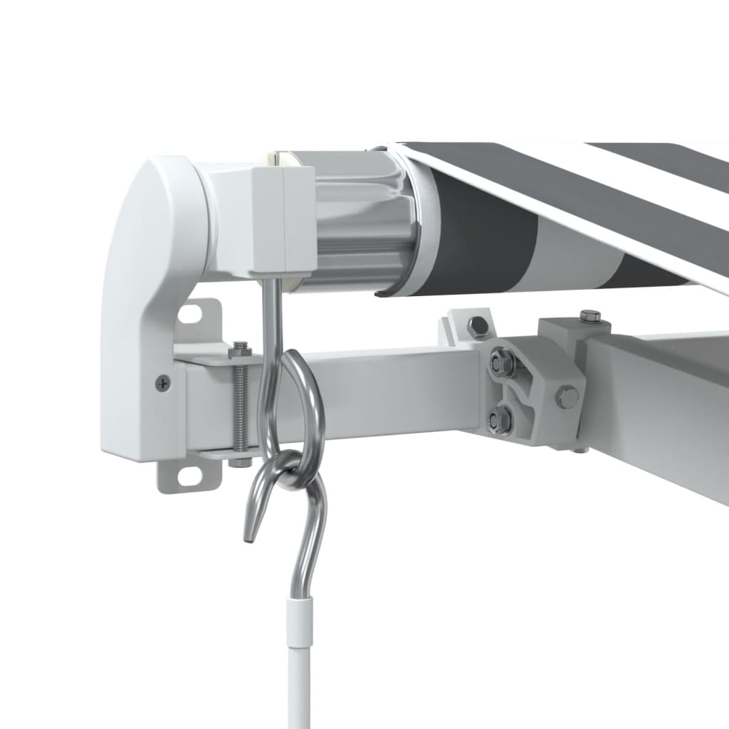 Manual Retractable Awning Anthracite&White 500x350 cm