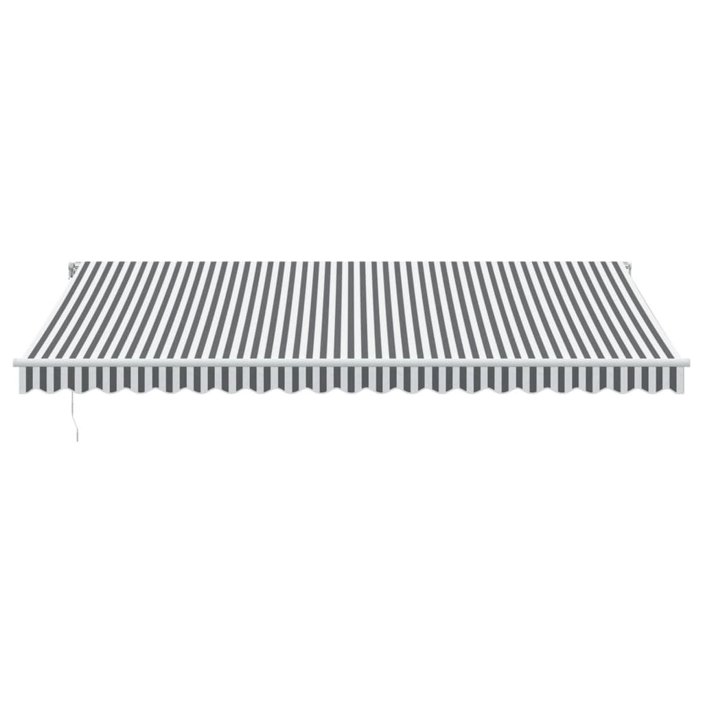 Manual Retractable Awning with LED Anthracite&White 500x350 cm