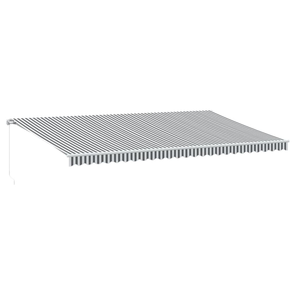 Manual Retractable Awning Anthracite&White 600x350 cm