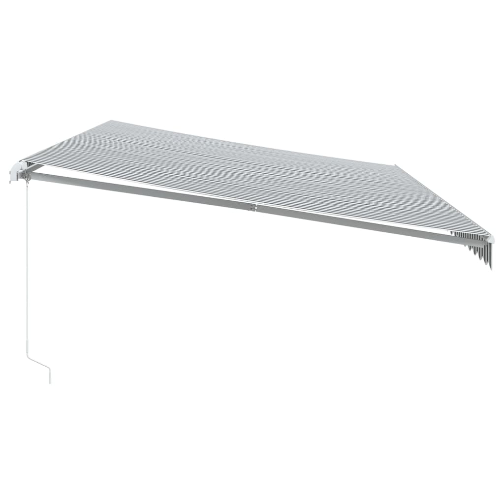 Manual Retractable Awning Anthracite&White 600x350 cm