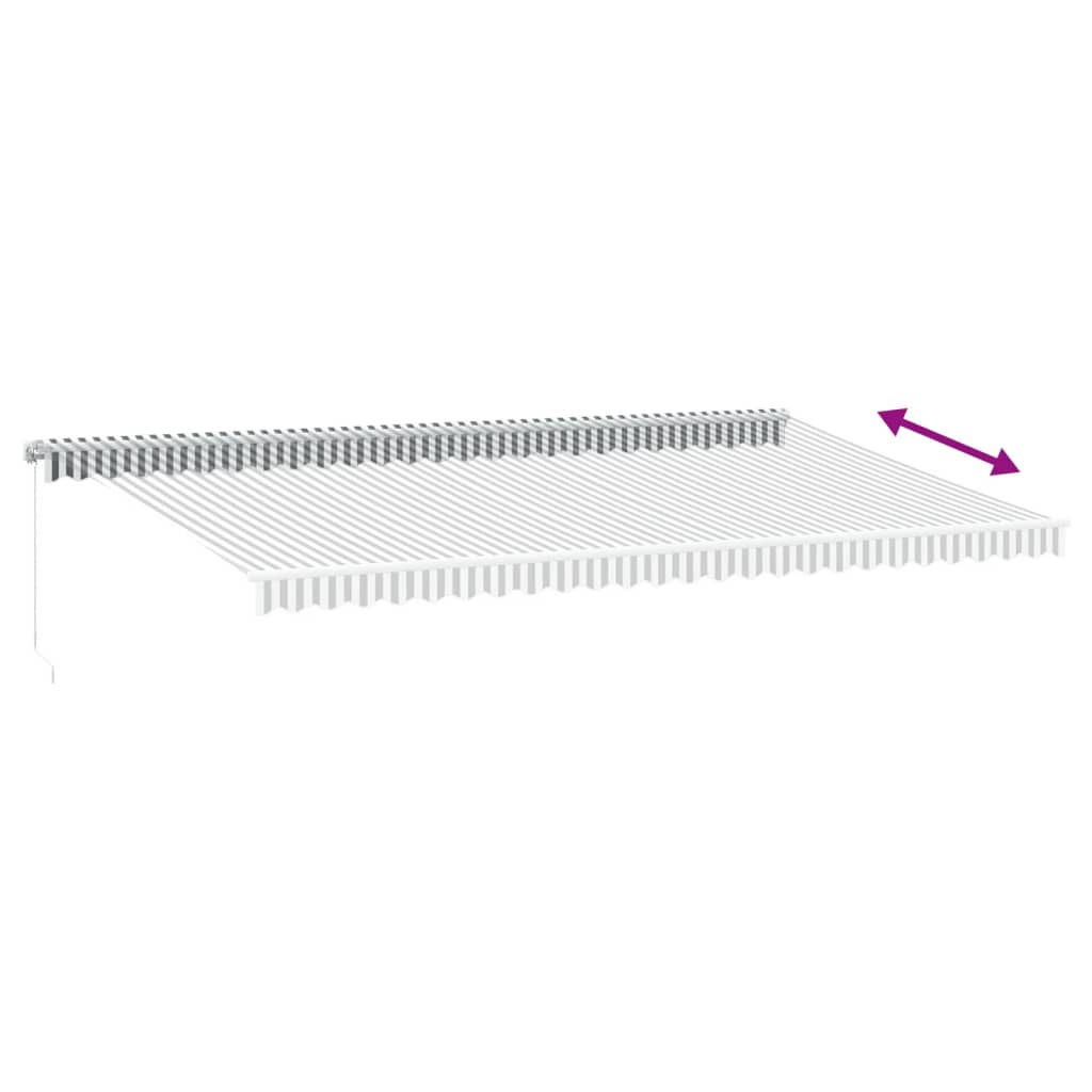 Manual Retractable Awning Anthracite&White 600x350 cm