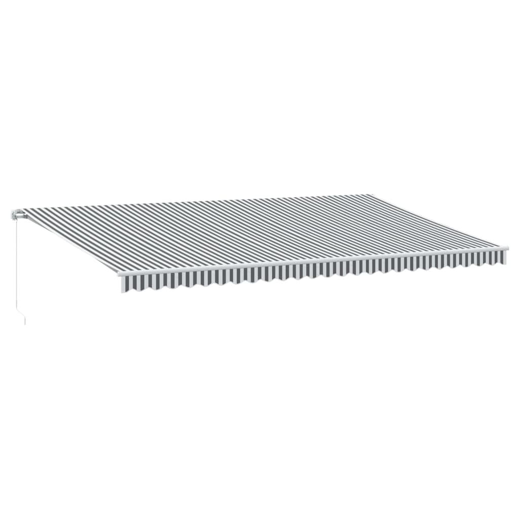 Manual Retractable Awning with LED Anthracite&White 600x350 cm